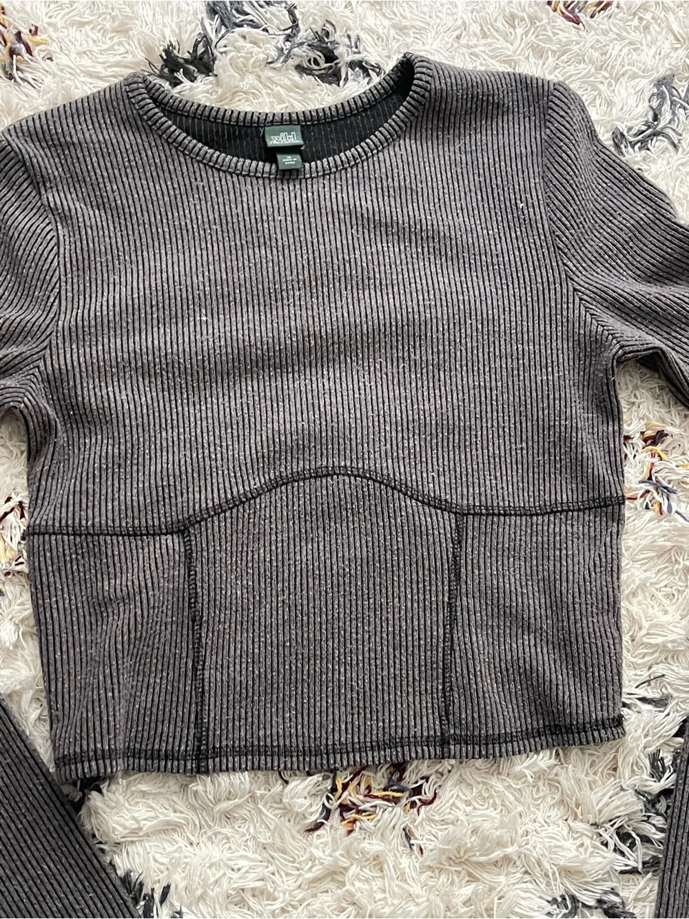 Wild fable Ribbed Long-Sleeve Crop Top